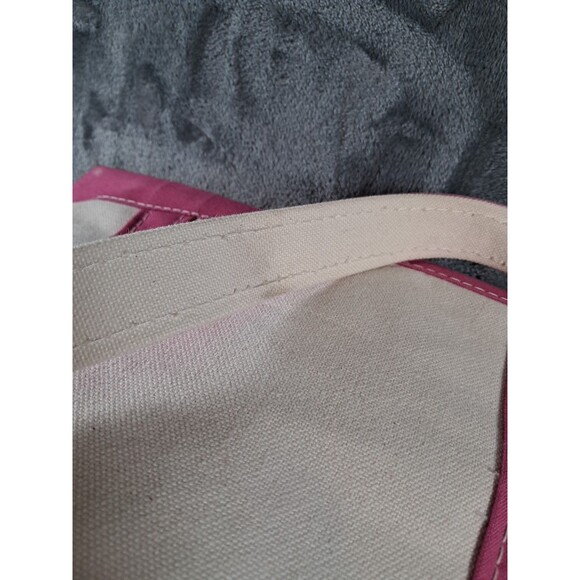 LL Bean Boat & Tote Pink Accents Canvas Tote Bag Monogram Carley - Picture 8 of 10